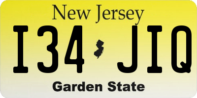 NJ license plate I34JIQ