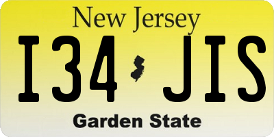 NJ license plate I34JIS