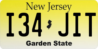 NJ license plate I34JIT