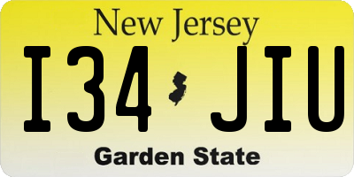 NJ license plate I34JIU