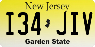 NJ license plate I34JIV