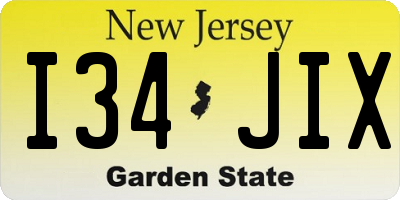 NJ license plate I34JIX