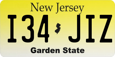 NJ license plate I34JIZ