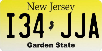 NJ license plate I34JJA