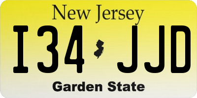 NJ license plate I34JJD