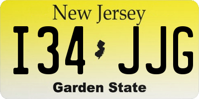 NJ license plate I34JJG