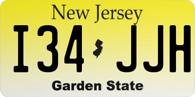 NJ license plate I34JJH