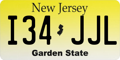 NJ license plate I34JJL