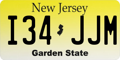NJ license plate I34JJM
