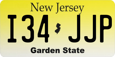 NJ license plate I34JJP