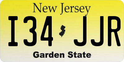 NJ license plate I34JJR