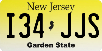 NJ license plate I34JJS