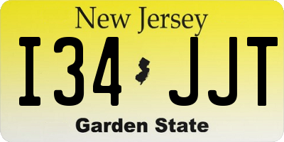 NJ license plate I34JJT