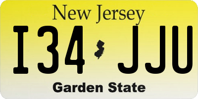 NJ license plate I34JJU