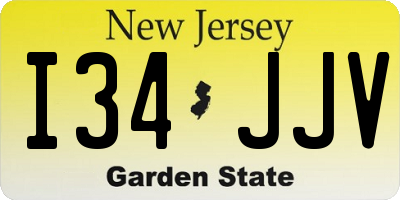 NJ license plate I34JJV