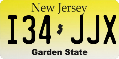 NJ license plate I34JJX