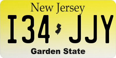NJ license plate I34JJY