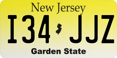 NJ license plate I34JJZ
