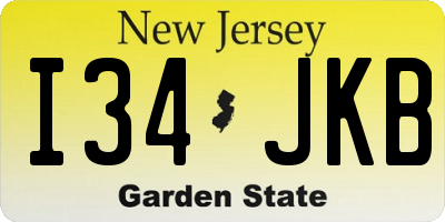 NJ license plate I34JKB