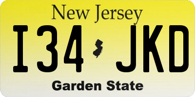 NJ license plate I34JKD