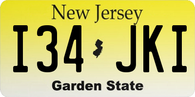 NJ license plate I34JKI