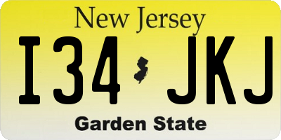 NJ license plate I34JKJ