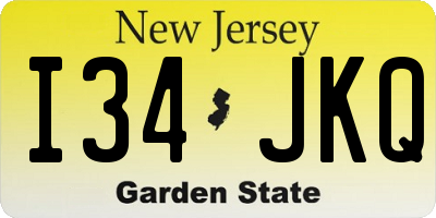 NJ license plate I34JKQ