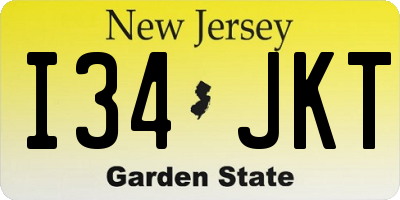 NJ license plate I34JKT