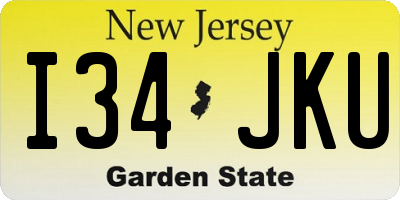 NJ license plate I34JKU