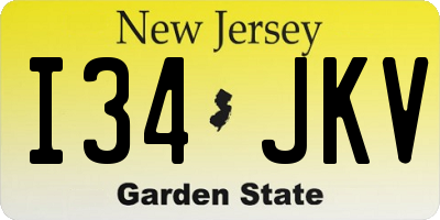 NJ license plate I34JKV