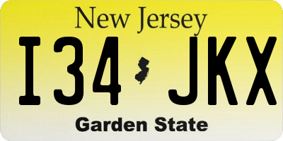 NJ license plate I34JKX