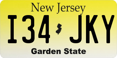 NJ license plate I34JKY
