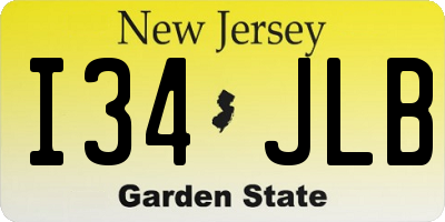 NJ license plate I34JLB