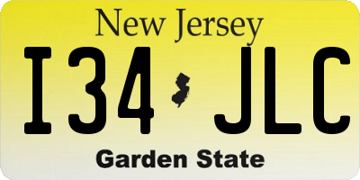 NJ license plate I34JLC