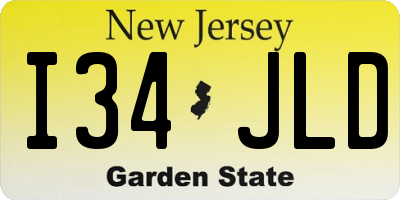NJ license plate I34JLD