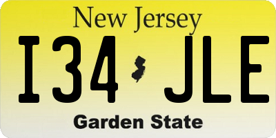 NJ license plate I34JLE