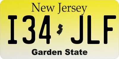 NJ license plate I34JLF