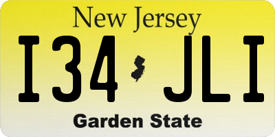 NJ license plate I34JLI