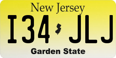 NJ license plate I34JLJ
