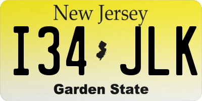 NJ license plate I34JLK