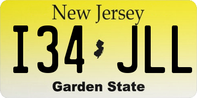 NJ license plate I34JLL