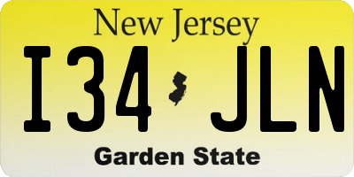 NJ license plate I34JLN