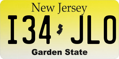 NJ license plate I34JLO