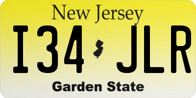 NJ license plate I34JLR