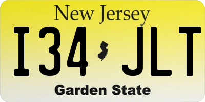 NJ license plate I34JLT