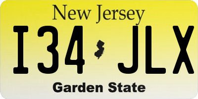 NJ license plate I34JLX