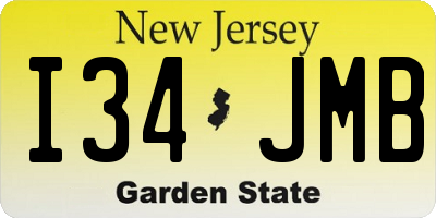 NJ license plate I34JMB