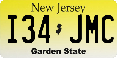 NJ license plate I34JMC