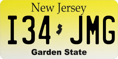 NJ license plate I34JMG