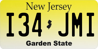 NJ license plate I34JMI